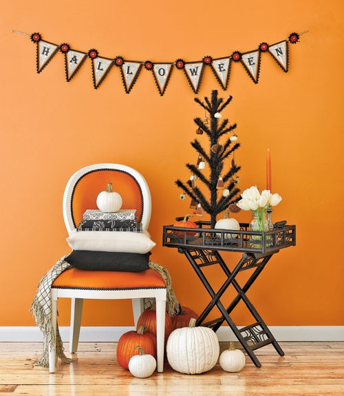 orange decor halloween