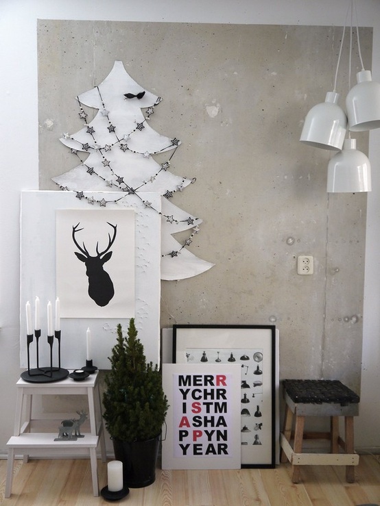 Black and white christmas decorations